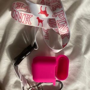 Victoria Secret key chain with pink air pod case 2nd generation